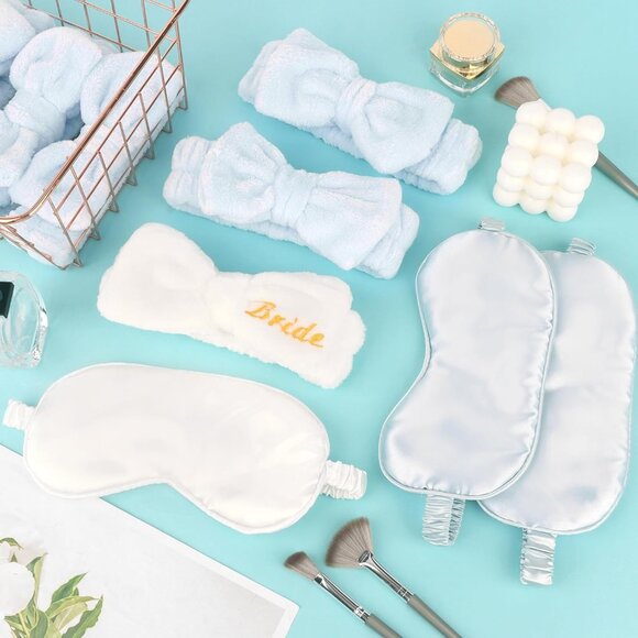 12pcs Spa Headbands & Eye Masks set Bridesmaid Bachelorette Bridal Shower - Picture 7 of 7
